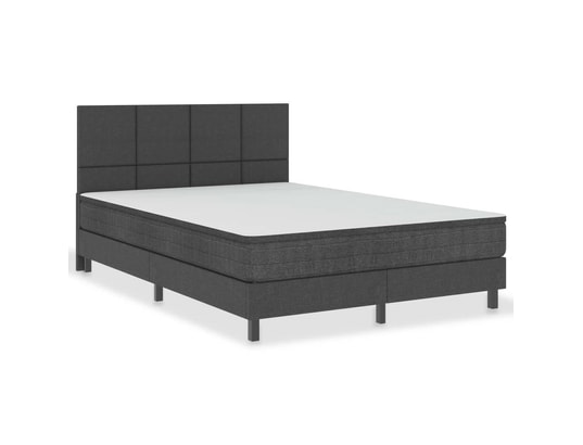 VIDAXL - Sommier 180 x 200 Sommier tapissier gris foncé tissu 180x200 cm