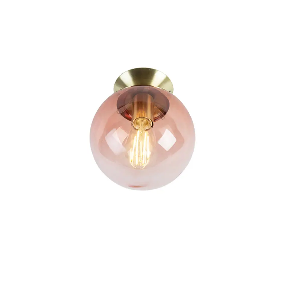 Qazqa plafondlampen pallon roze e27