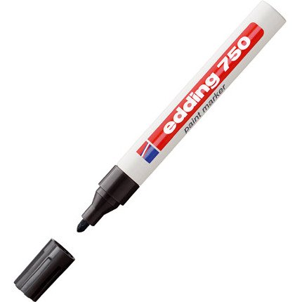 Marqueur permanent Edding 750 pointe ogive de 2 à 4 mm - Pochette de 5 couleurs assorties