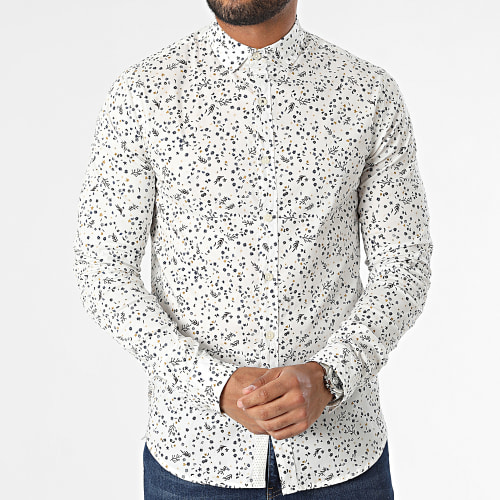 Chemise Manches Longues Colmano Blanc Floral