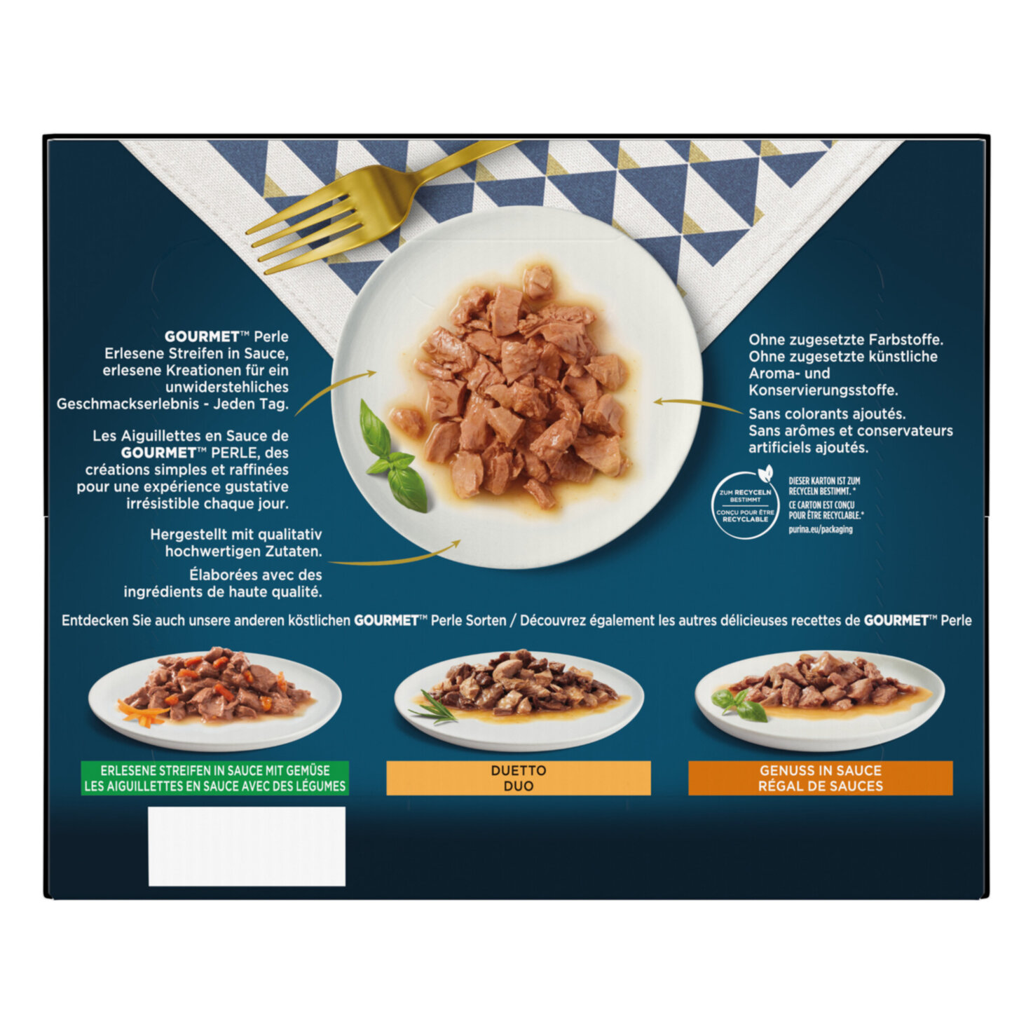 Gourmet Perle Katzenfutter Streifen in Sauce 24x85g