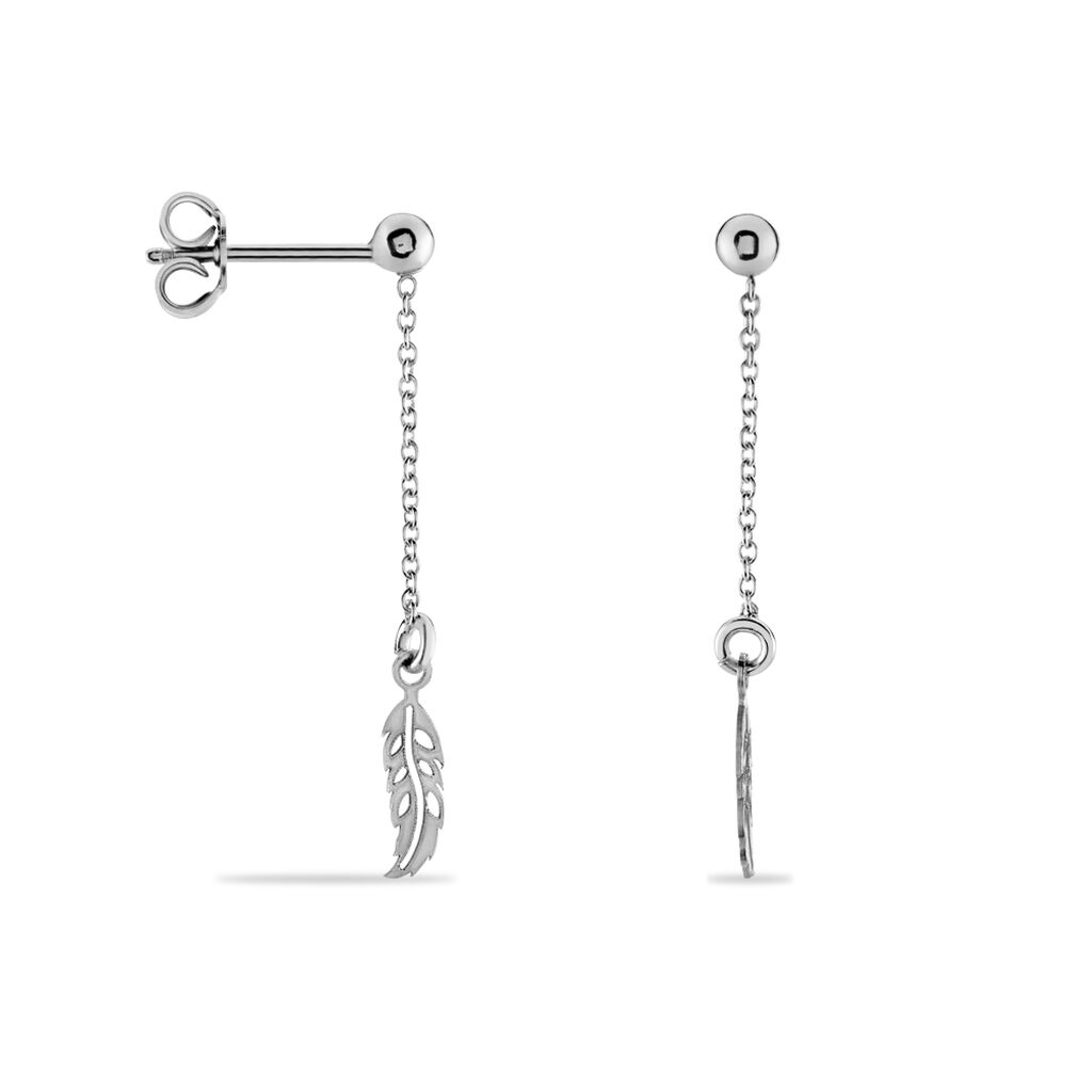 Boucles D'oreilles Pendantes Argent Blanc Maic