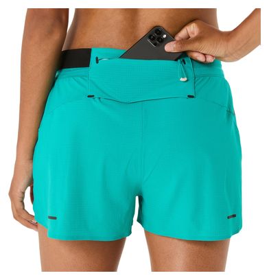 Short splité Asics Metarun Bleu Femme