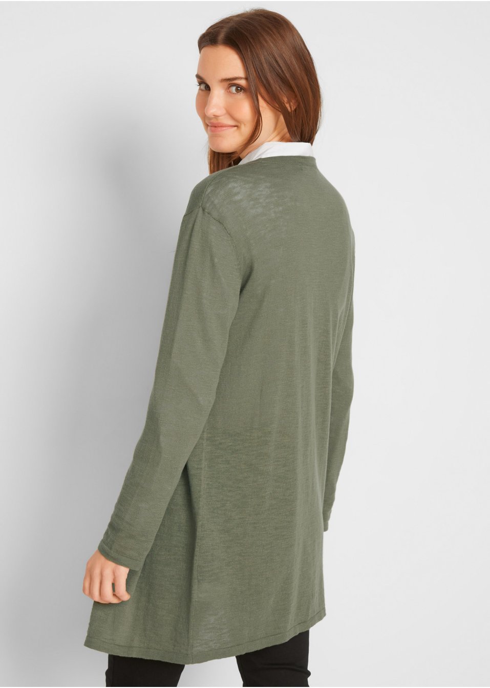 Gilet long en maille, ouvert