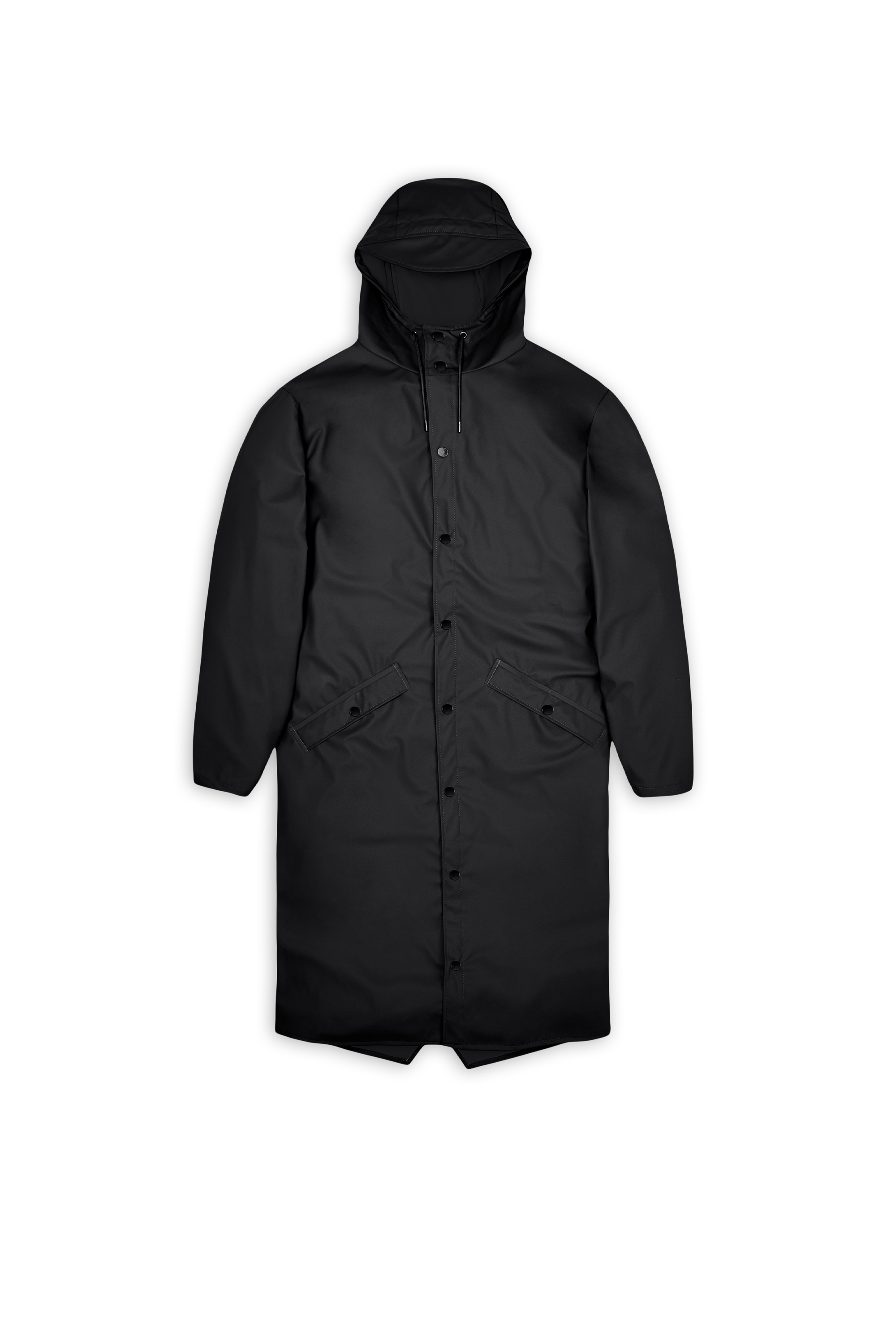 RAINS Coupe-vent imperméable à capuche Long Jacket Noir