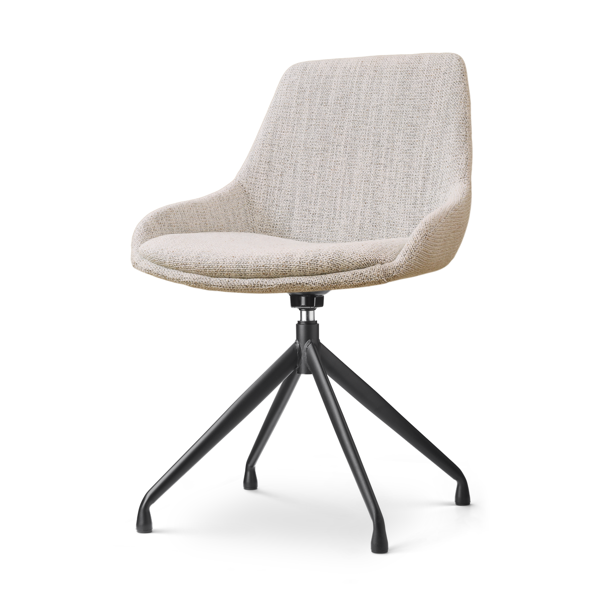 Eetkamerstoel Nola-Isa grijs beige gemêleerd draaibaar zwart