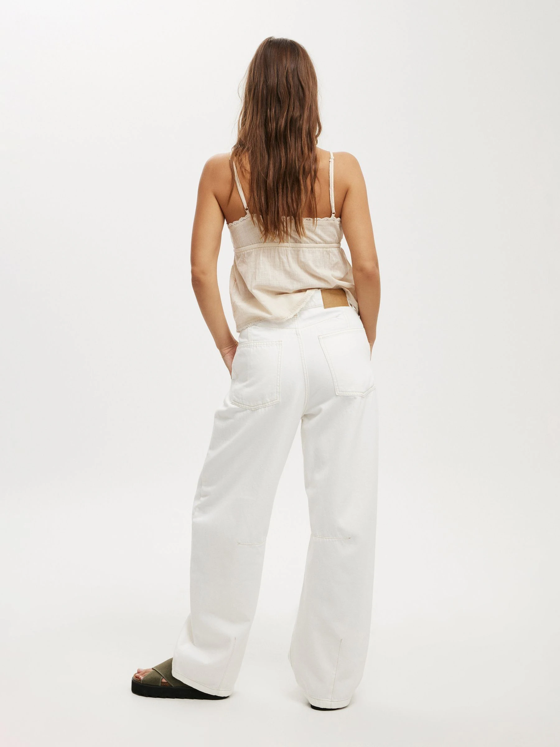 Wit - Cotton On Barrel Leg 100% Cotton Jeans