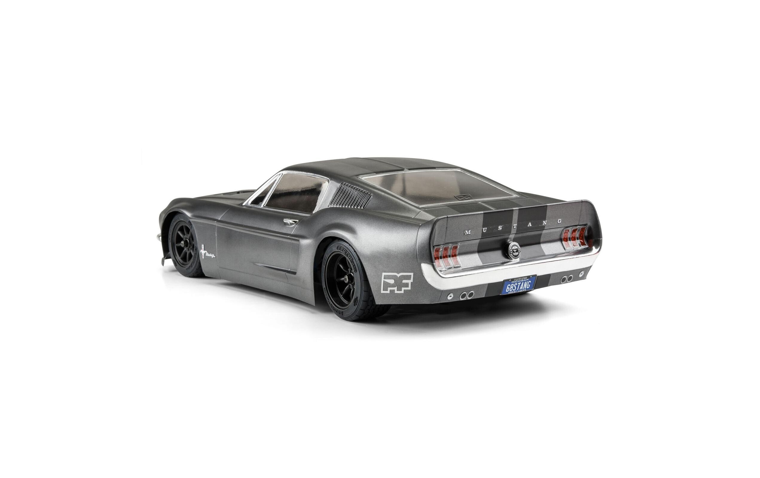 Karosserie Ford Mustang 1968 unlackiert, 1:10Vintage Trans-Am Karosserie für Tourenwagen