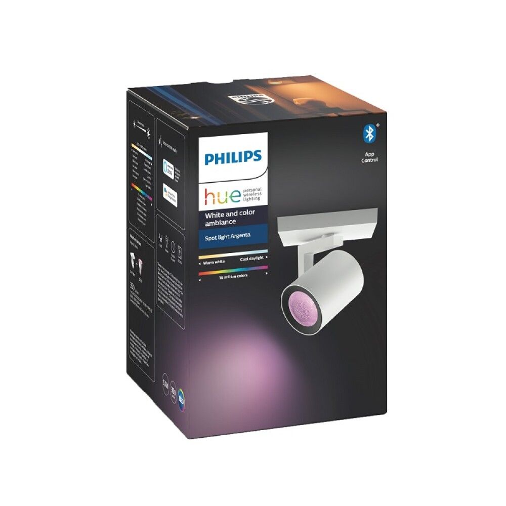 SPOTLAMPE PHILIPS HUE ARGENTA GU10 5,7W HVIT