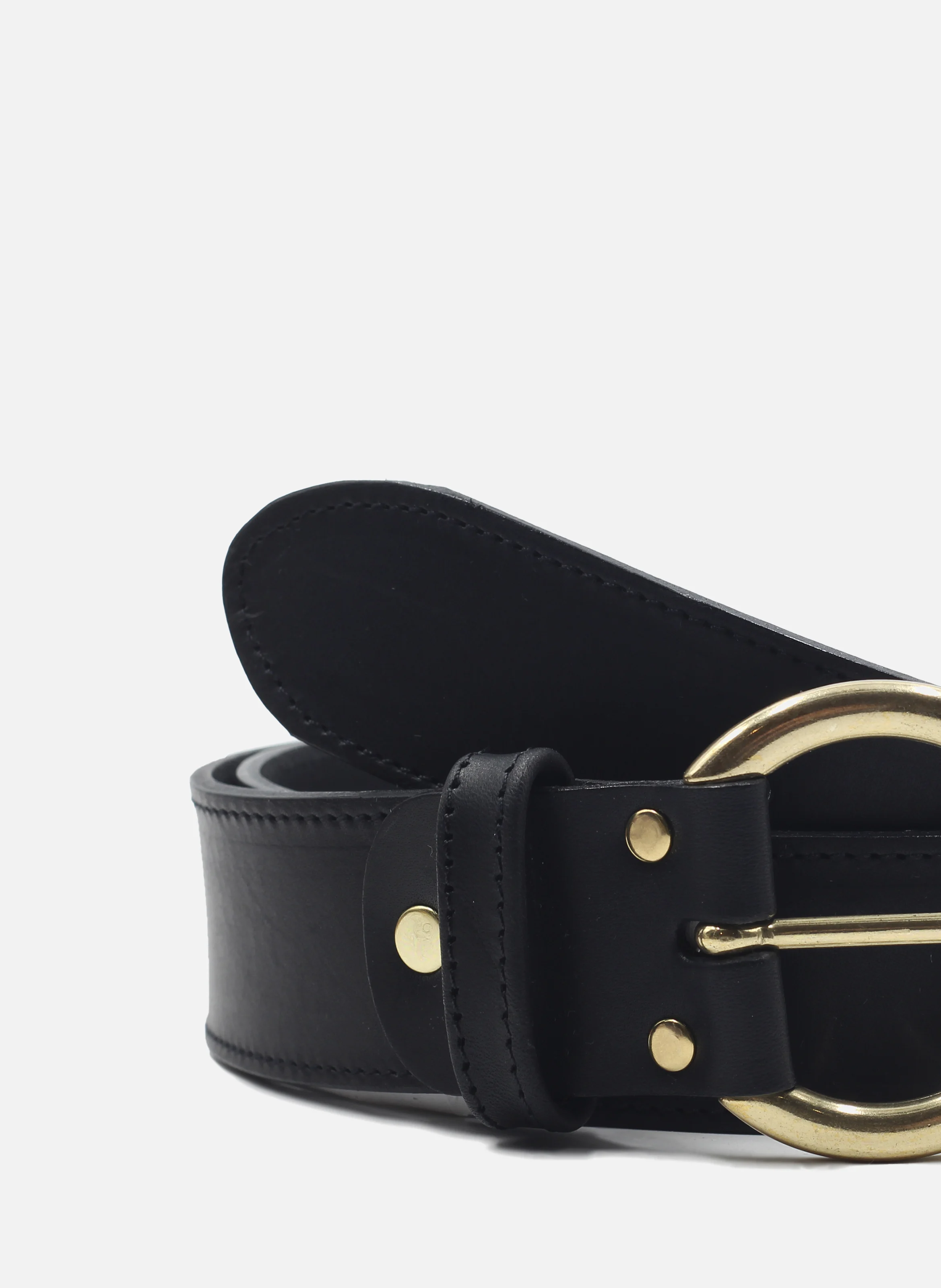 Ceinture bohème cuir lisse | Noir