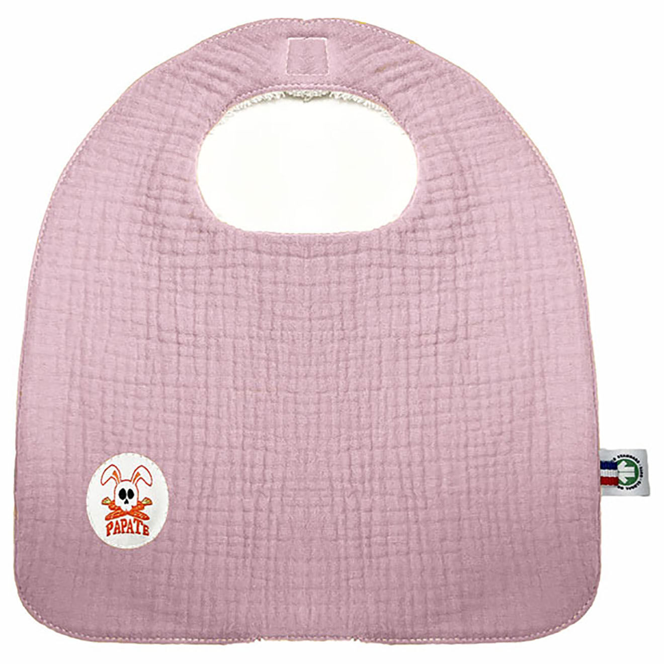 Papate Bavoir en Coton Bio rose - 20x25 cm