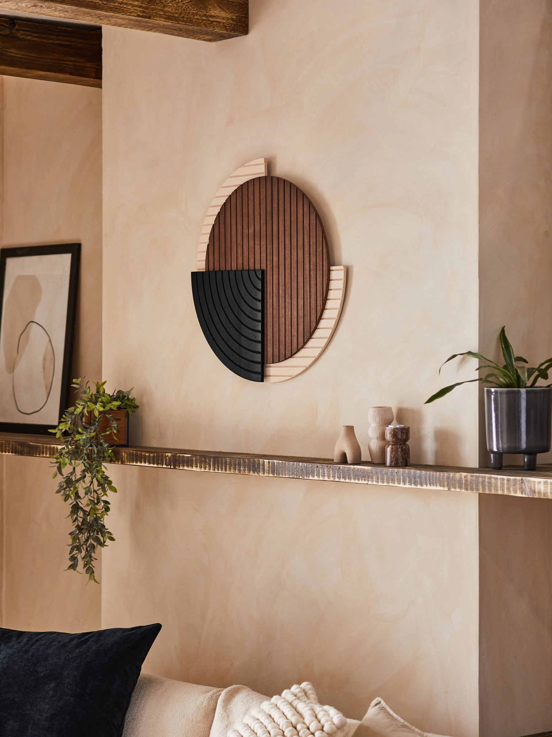 Bronx circulaire wanddecoratie van hout