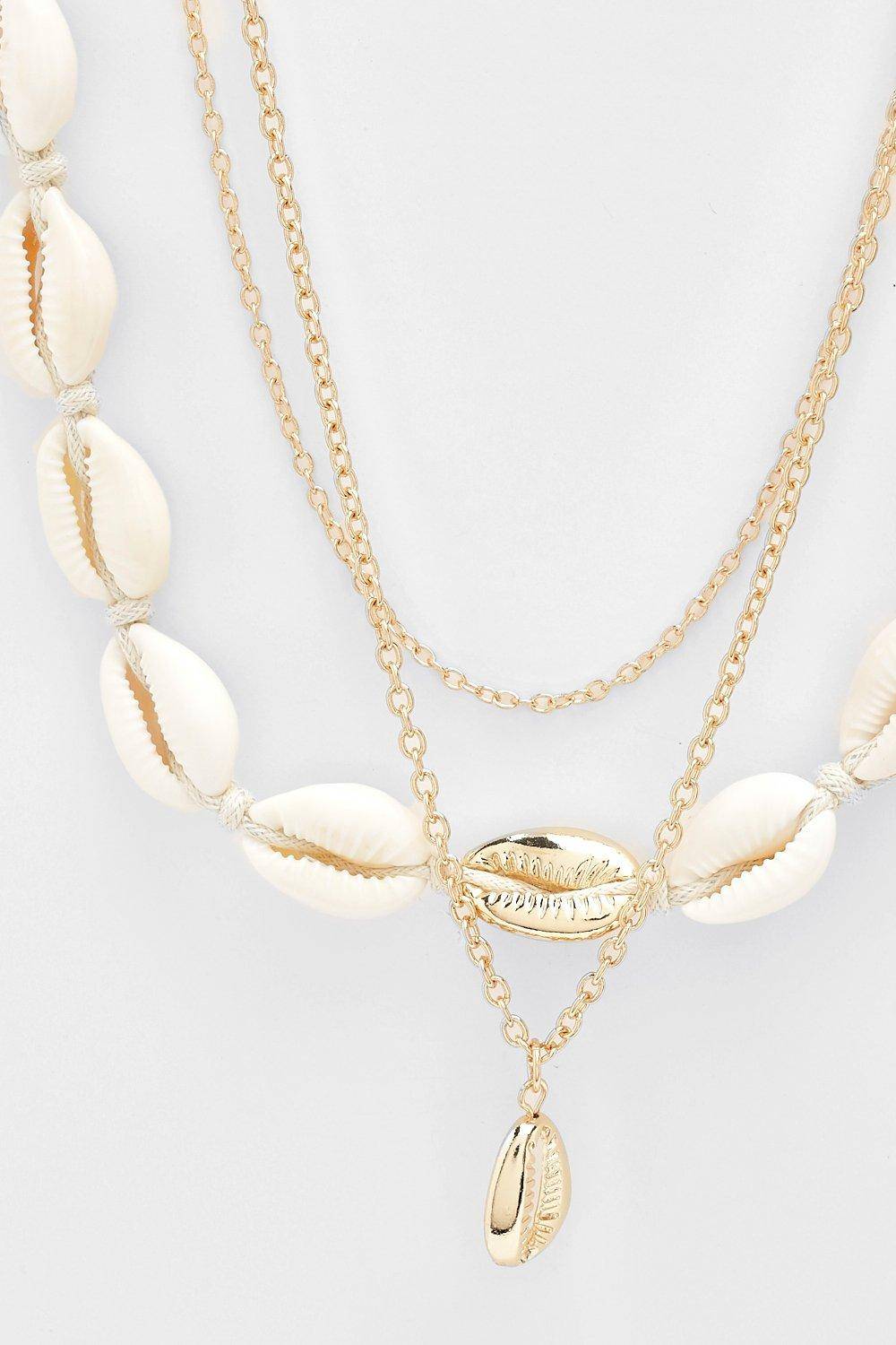 boohoo Collier Ras-de-cou Multicouche À Coquillages