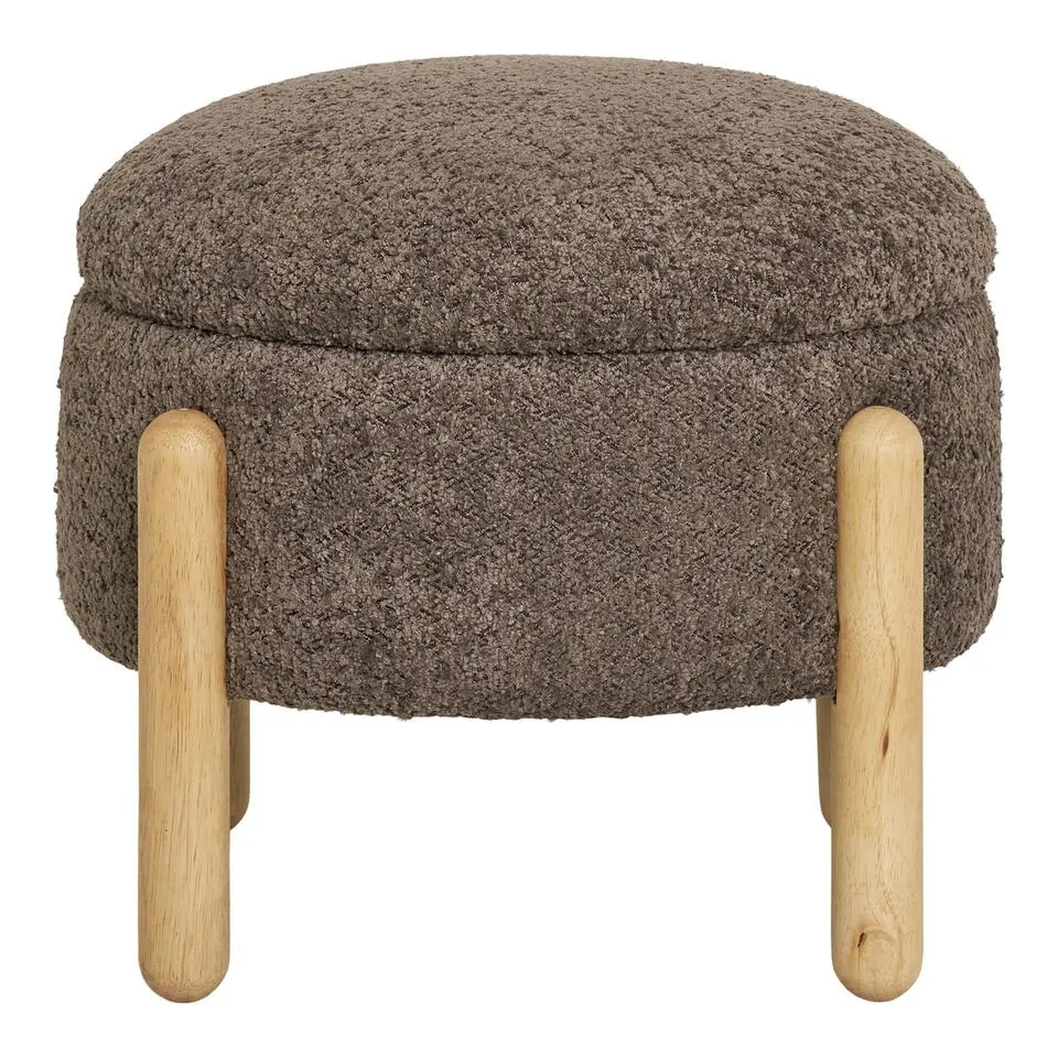 Hioshop Medas poef Met opberging bruin