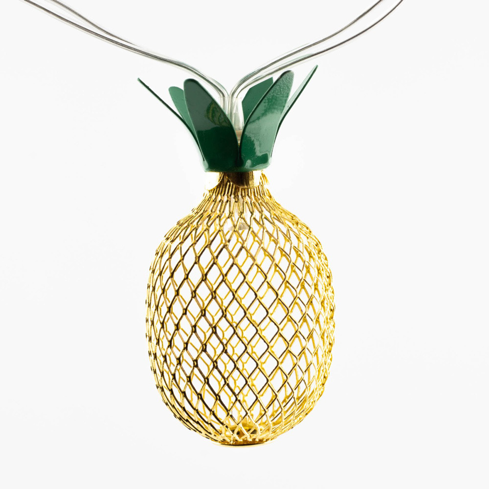 Cordon de lampe - lanterne ananas led - 10 lumières - énergie solaire