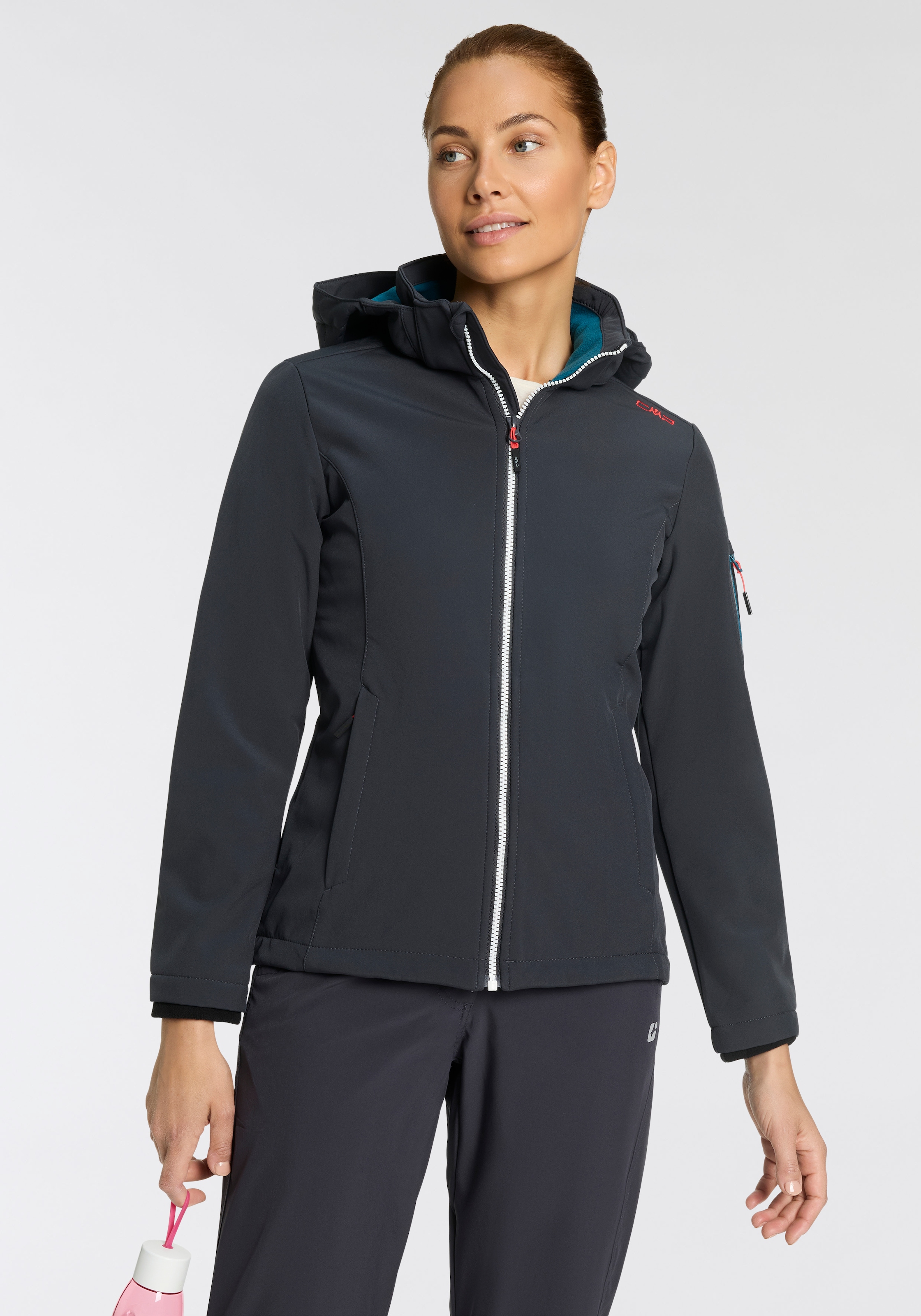 CMP Softshelljacke »WOMAN JACKET ZIP HOOD« 1 Stk. tlg. Wärmend & wind- & wasserabweisend, Übergangsjacke