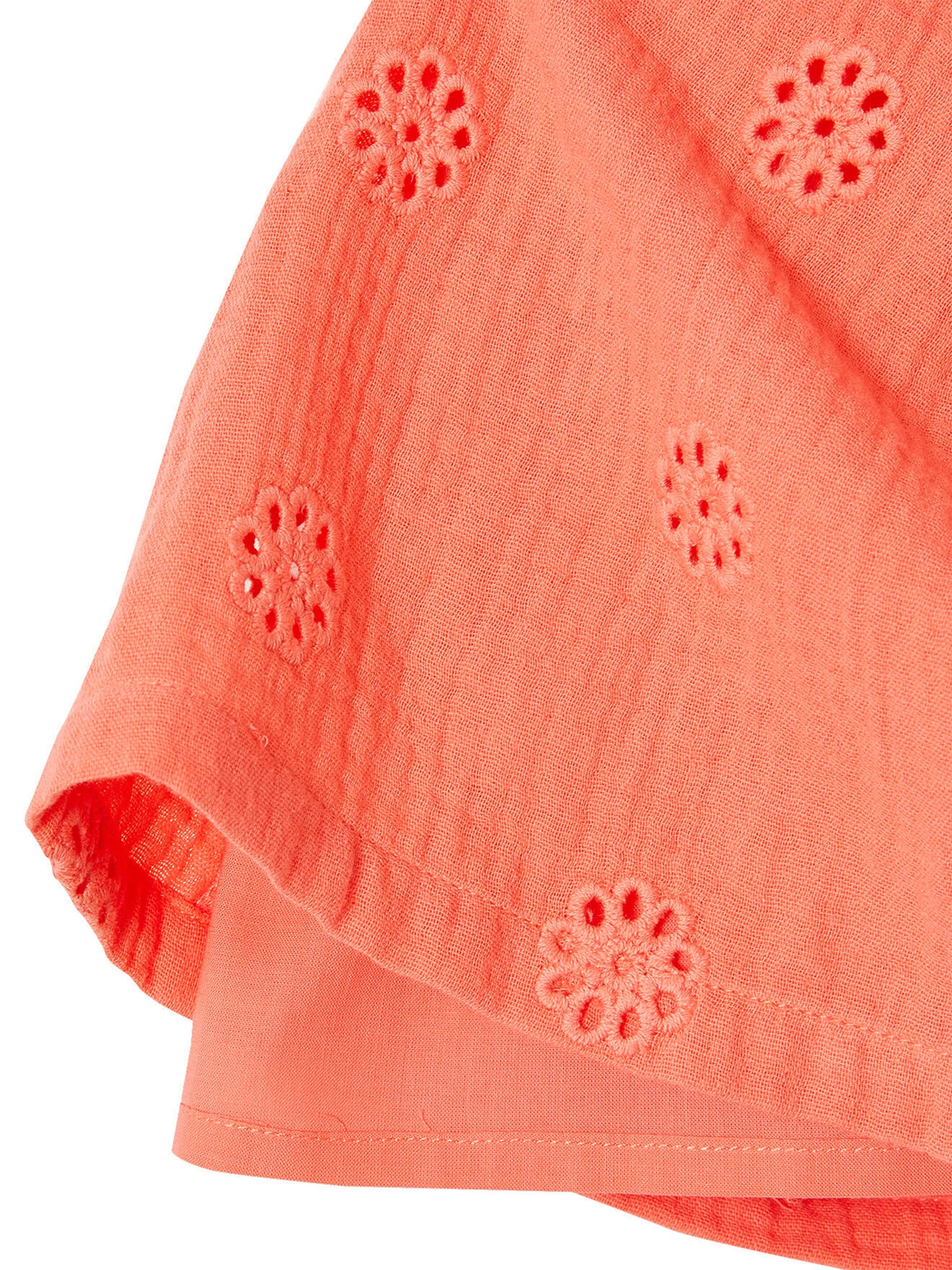 Vertbaudet Mädchen Bluse aus besticktem Musselin koralle