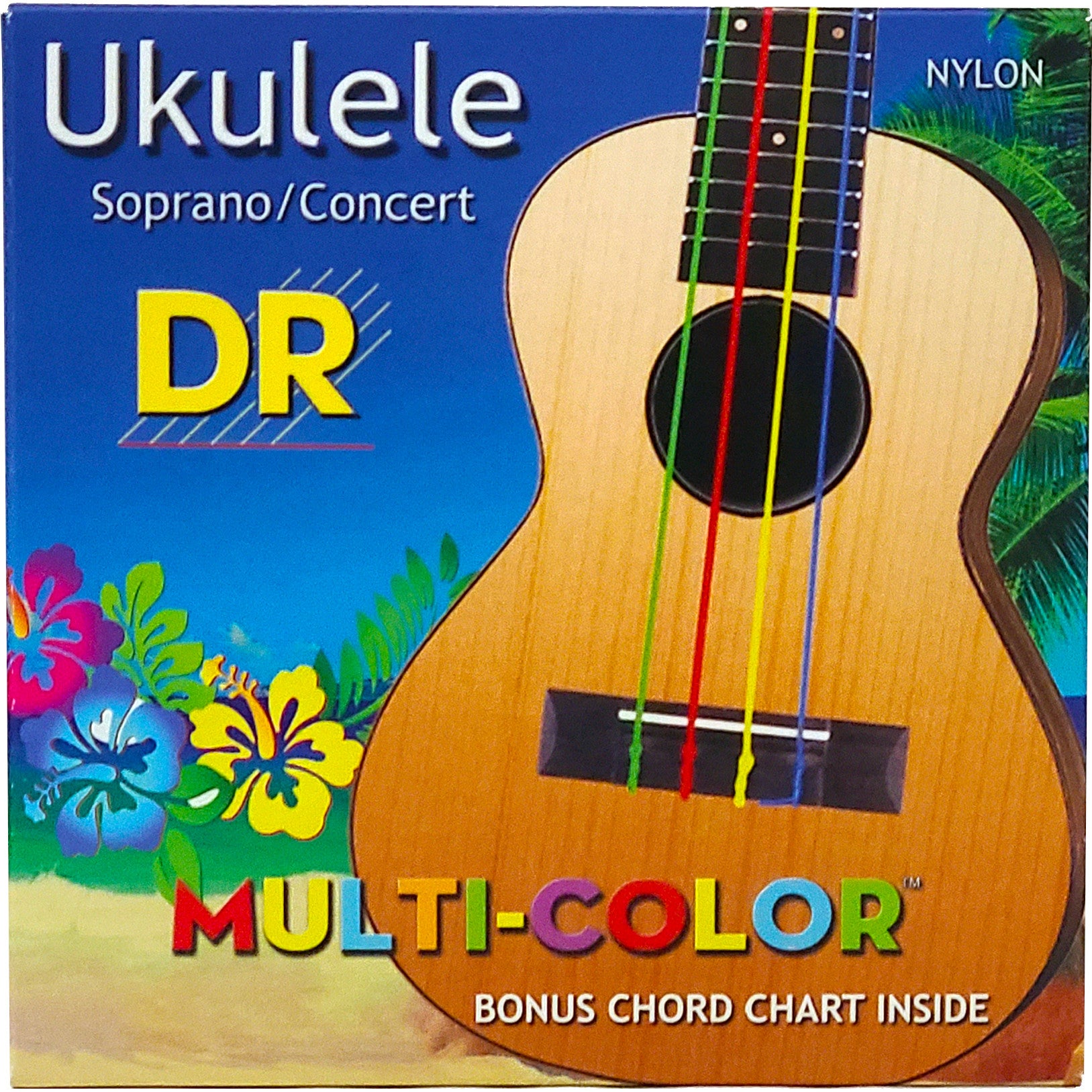 DR Strings UMCSC Multi-Color Nylon Soprano/Concert ukelelesnaren