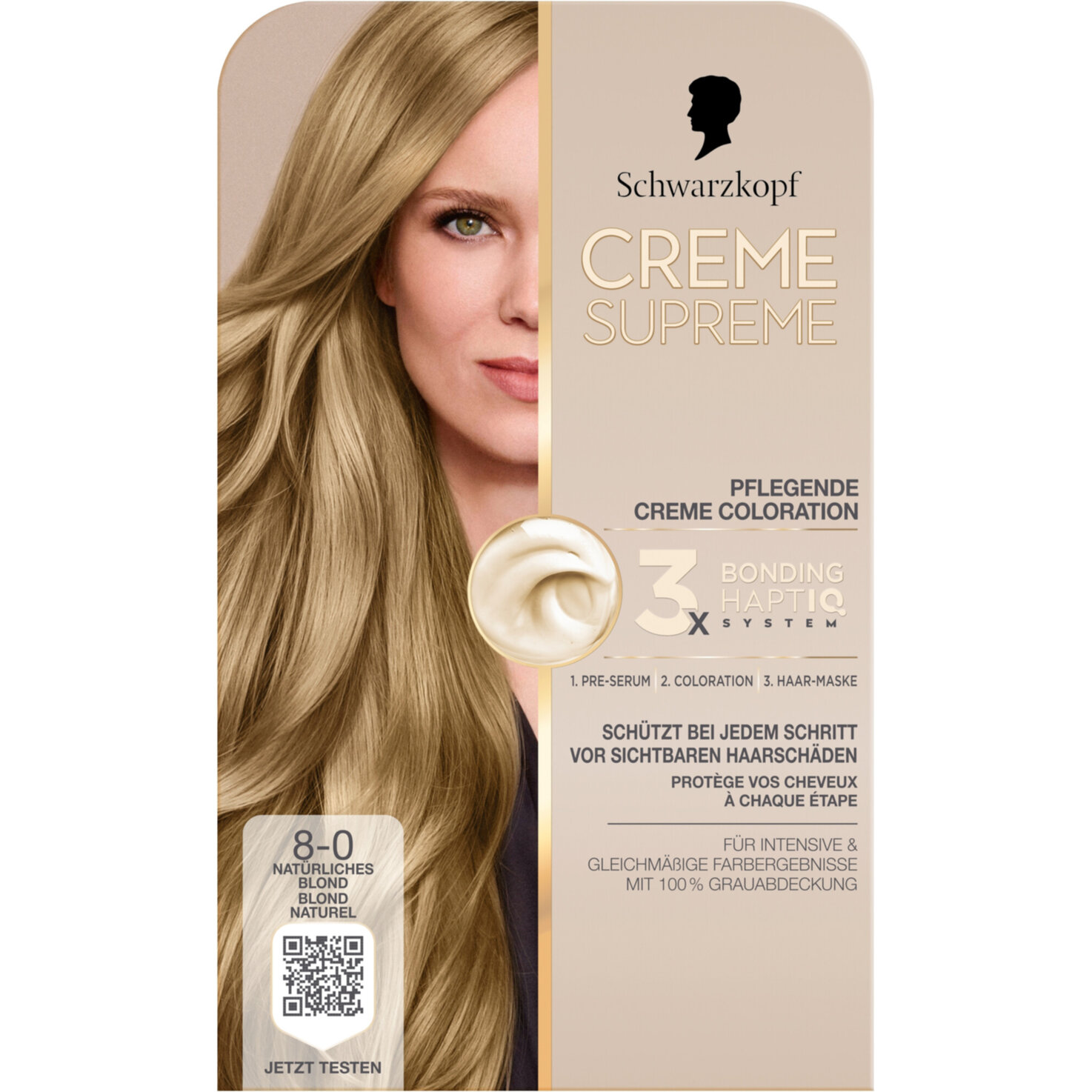 Schwarzkopf Creme Supreme Coloration 8-0 Natürliches Blond