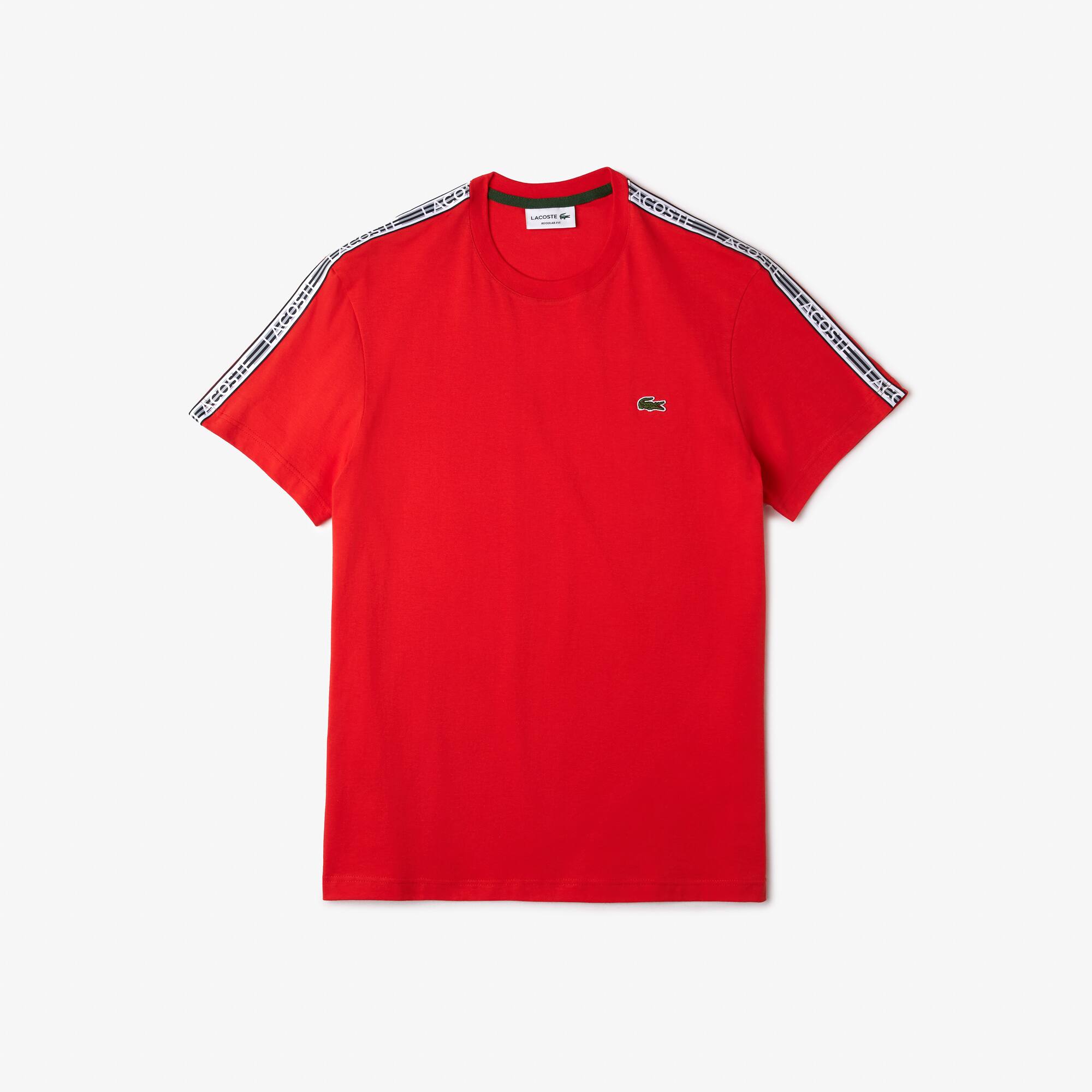 Herren LACOSTE T-Shirt mit Logostreifen T-Shirts - Rot - Lacoste - Herren