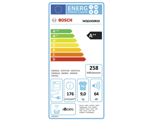 Bosch WQG2450R10 warmtepompdroger, 9 kg capaciteit, grijs
