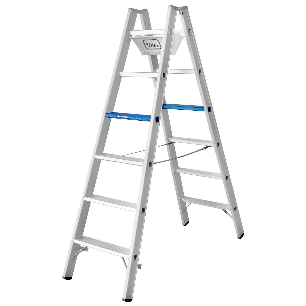 Iller Trapladder Alu Ergo Plus geanodiseerd 2x7 treden