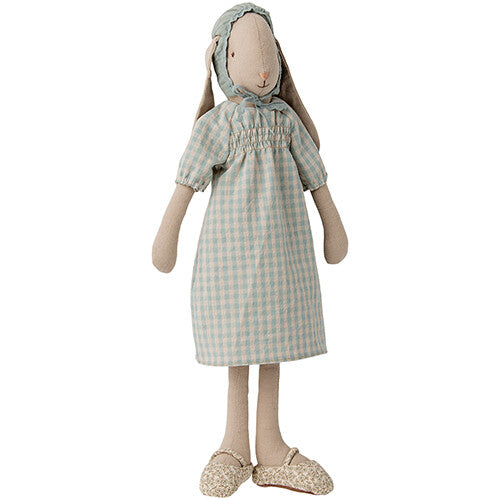 Maileg knuffelkonijn geruite jurk - blauw - maat 3 - 42 cm