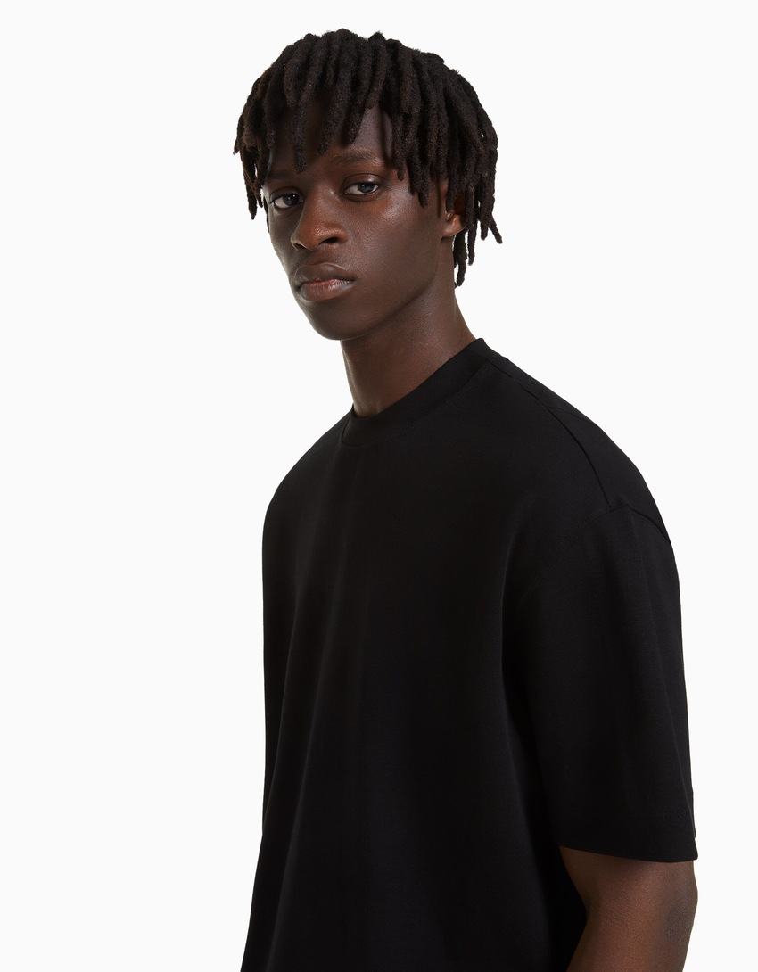 Camiseta de malha interlock de manga curta