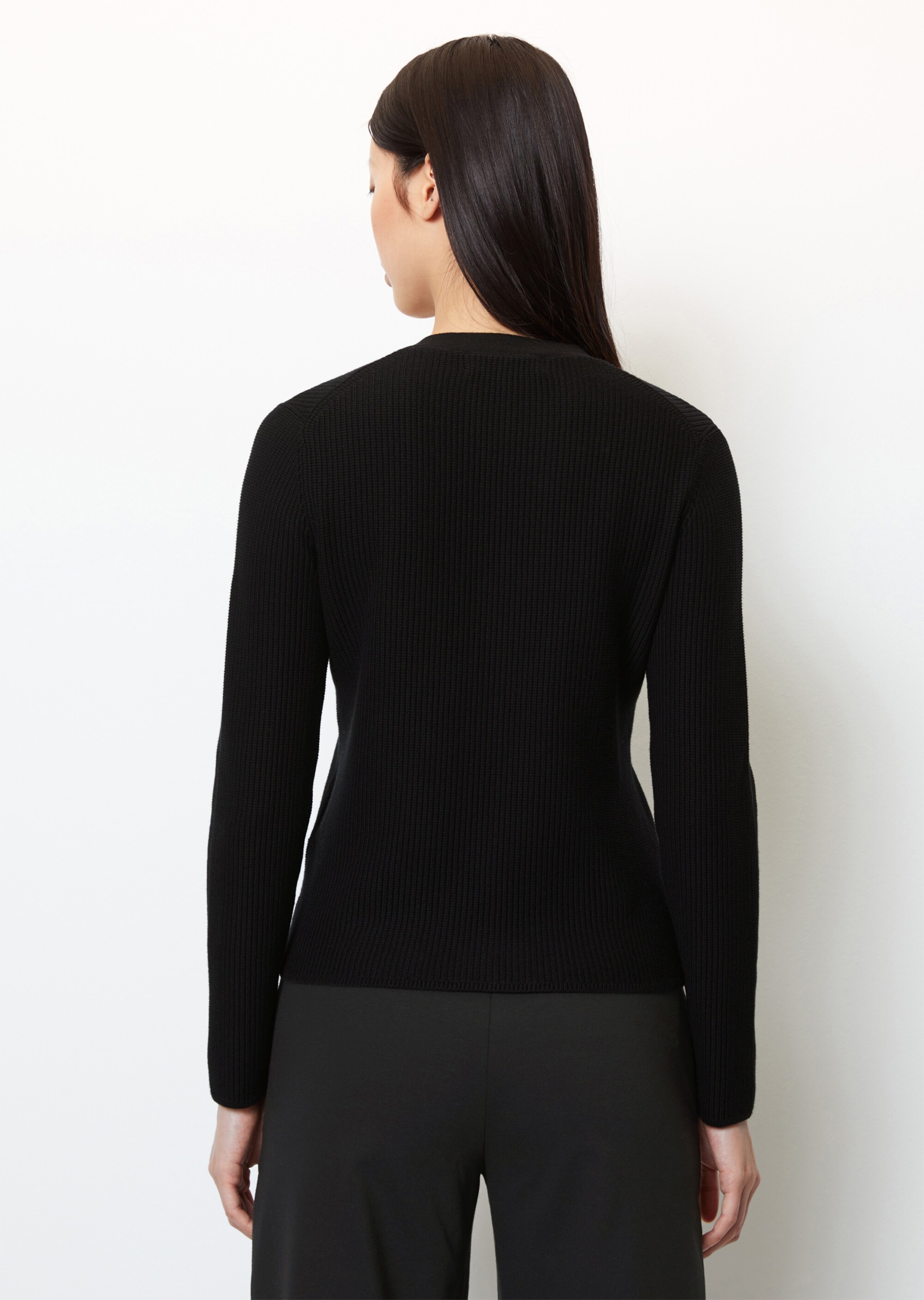 Rippstrick-Cardigan slimmit feiner Rippenstruktur