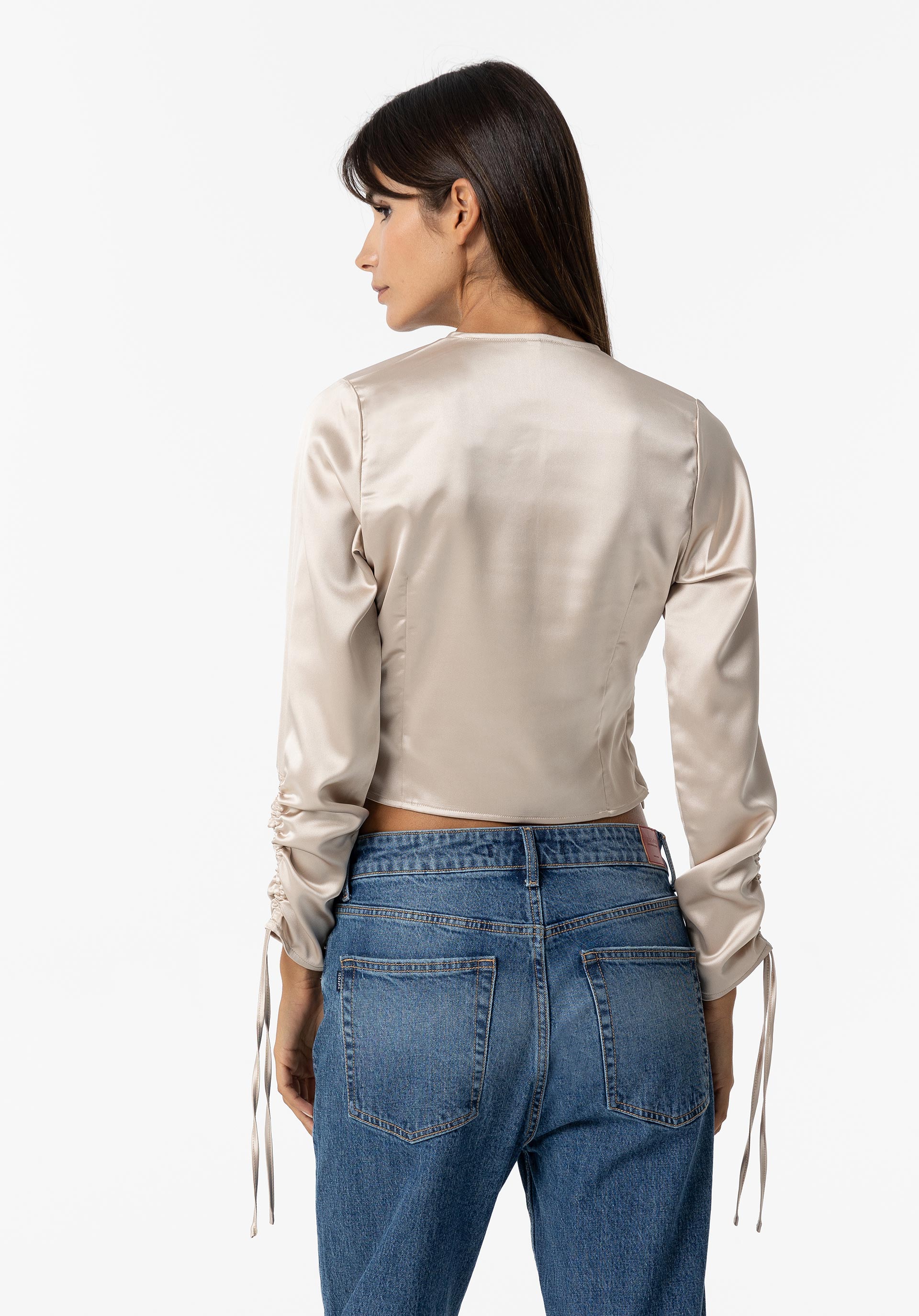 Blusa Cruzada Acetinada
