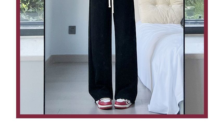 evanesce - Hoge taille, effen, wijde joggingbroek met trekkoord