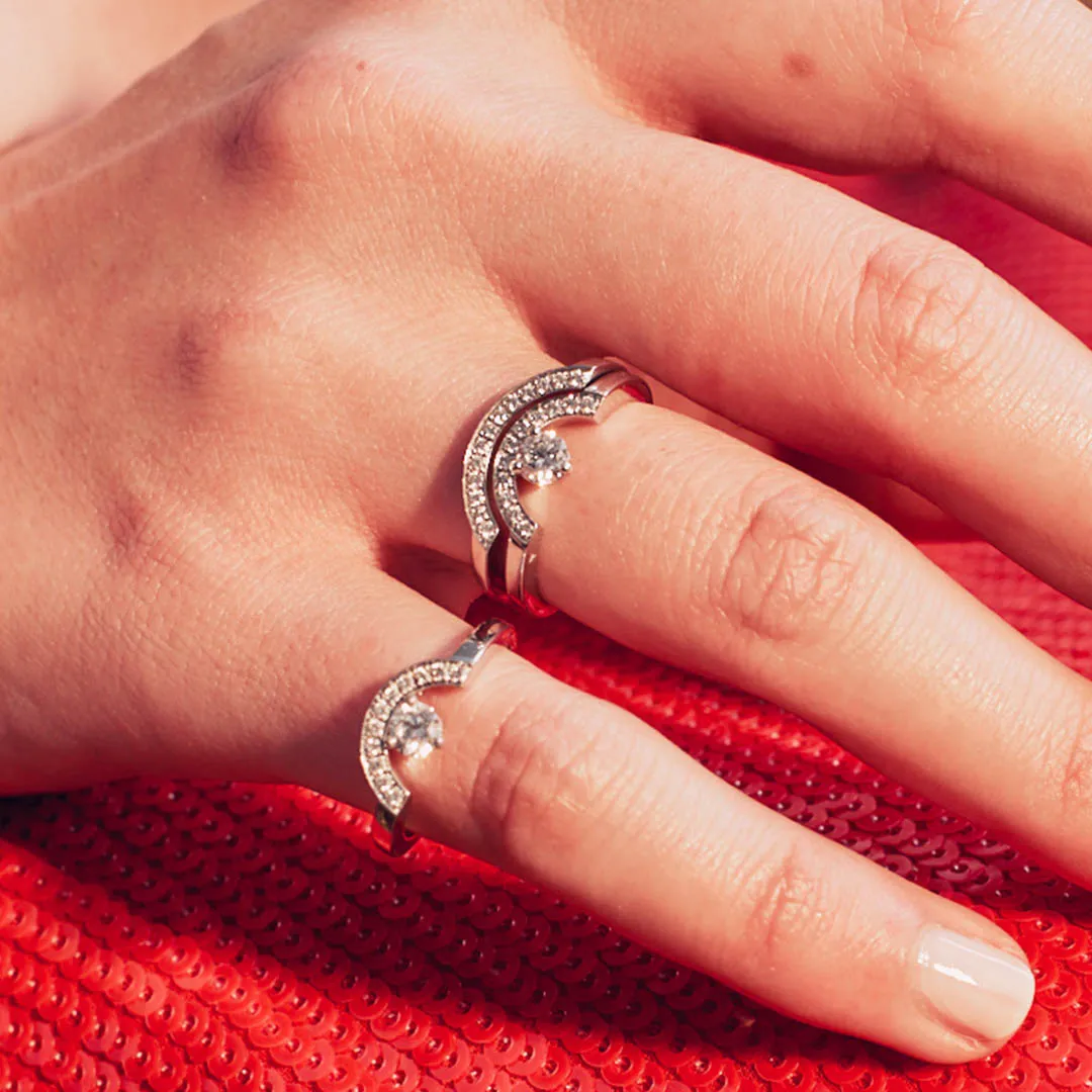 Bague Intrépide petit arc 0.25ct pavée Loyal.e