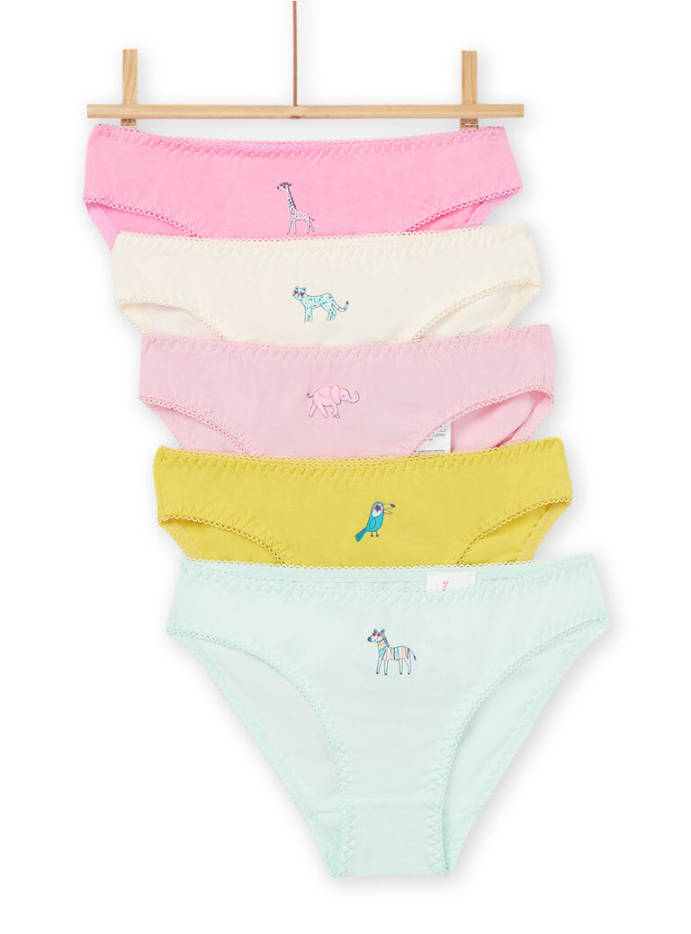 Lot de 5 culottes à motif animal