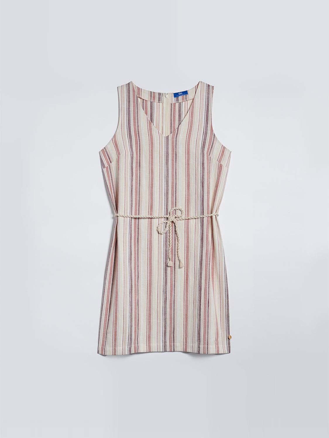 Robe Femme Rayures Verticales Marron