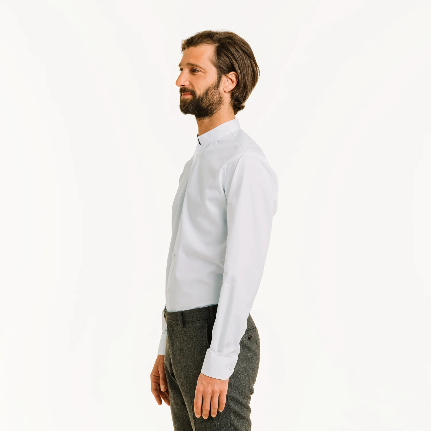 White double-twisted poplin shirt