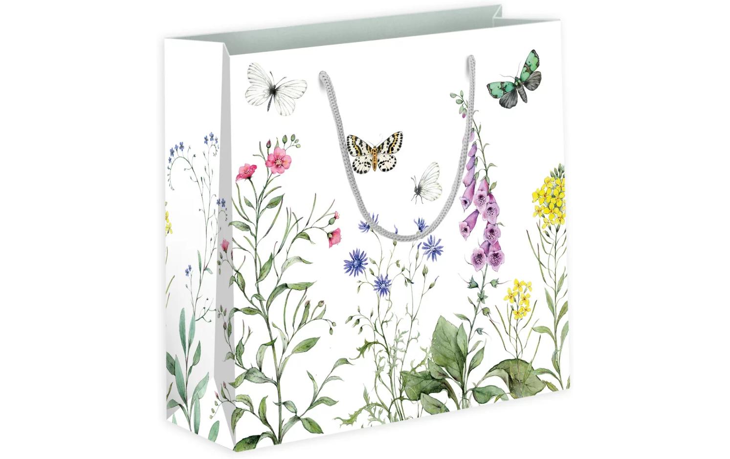 Geschenktasche Wildblumen 25 x 26 x 10 cmFarbenfrohe Geschenkverpackung