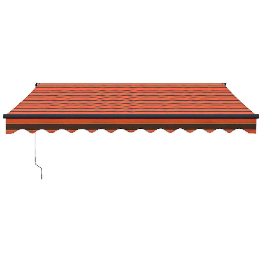 Auvent rétractable orange et marron 3,5x2,5m tissu et aluminium