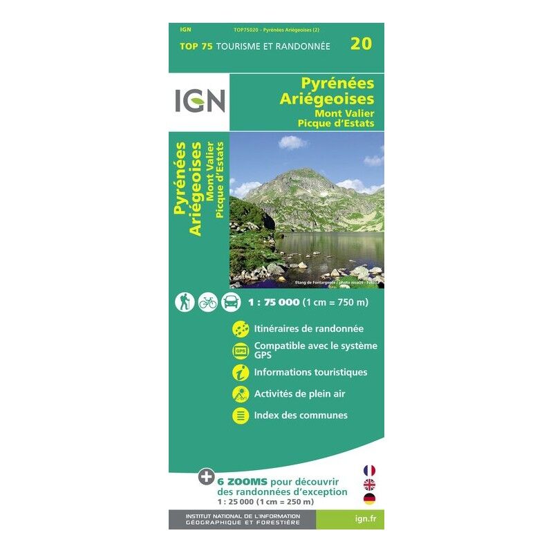 Pyrénées-Ariégeoises / Mont-Valier / Pic-D'Estats - Carte topographique