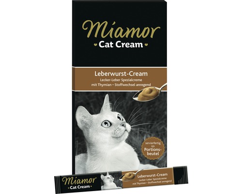 Kattensnack Miamor leverworstcrème 6x15 g