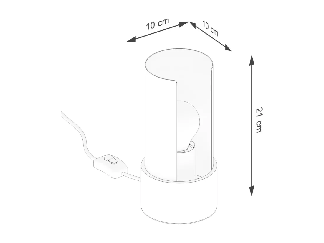 Lampe de bureau Flash minimaliste en acier - 1 sources lumineuses - L.10 x H.21 cm - blanc