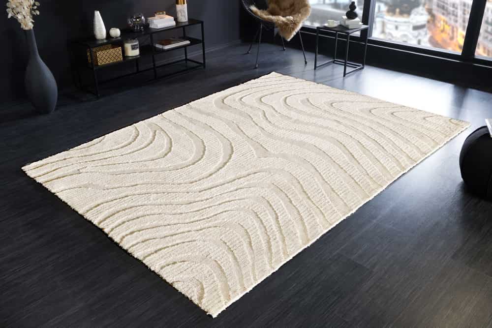 Design Teppich WAVE 240x170cm creme beige 3D-Effekt