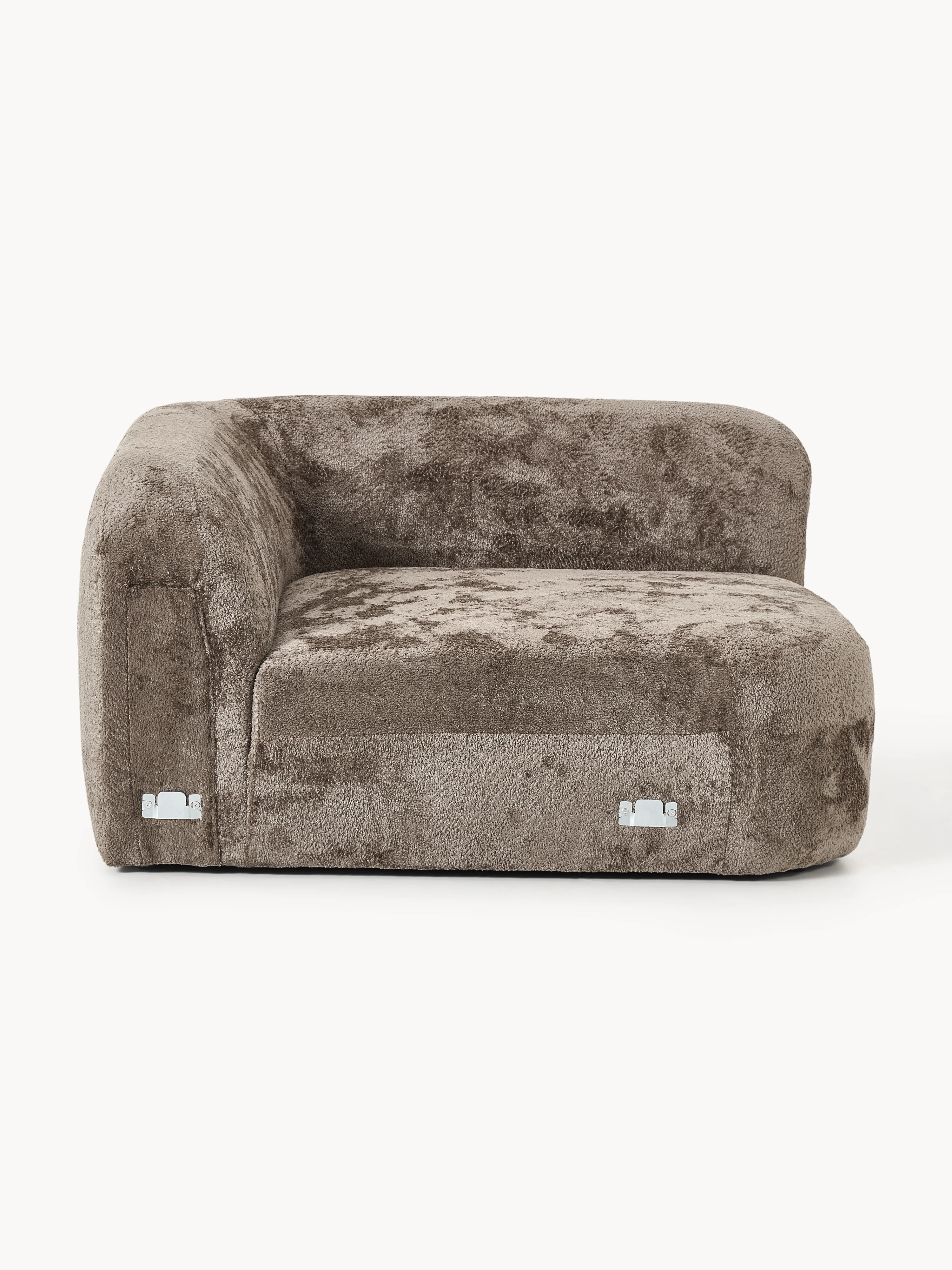 Ronde hoekmodule Wolke van teddy-bouclé