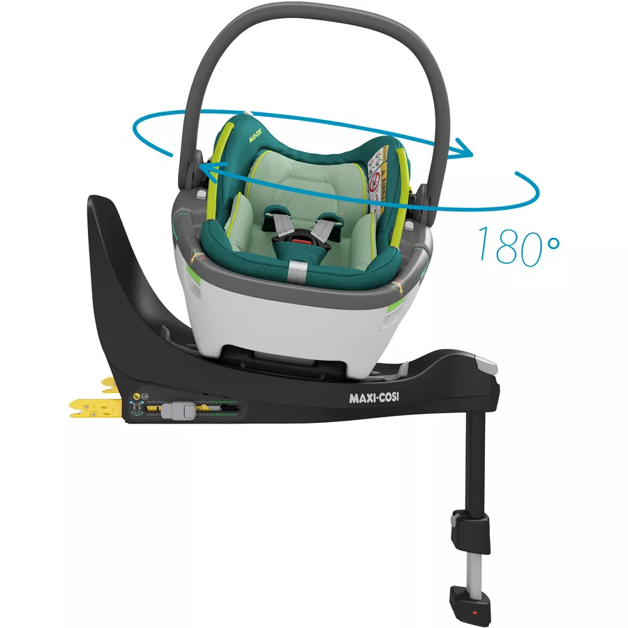 MAXI COSI Set Babyschale Coral 360 Neo Green plus Basisstation FamilyFix 360