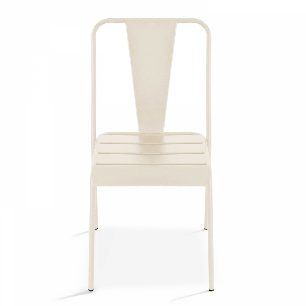 Chaise en métal ivoire