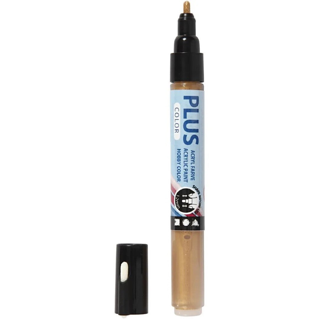 Plus color marker acrylverf 1-2 mm - goud