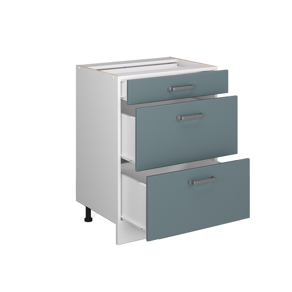 Vicco Schubladenunterschrank Küchenschrank R-Line Solid Weiß Blau Grau 60 cm modern