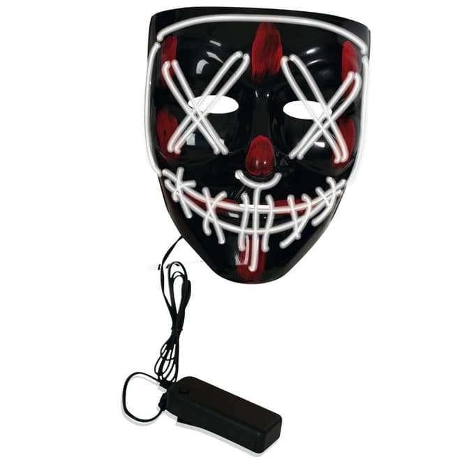Leuchtende Halloweenmaske - für Erwachsene  - weiß