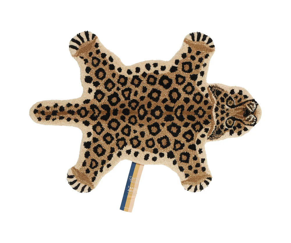 Doing Goods  Loony Leopard gulvtæppe, Small - Brown