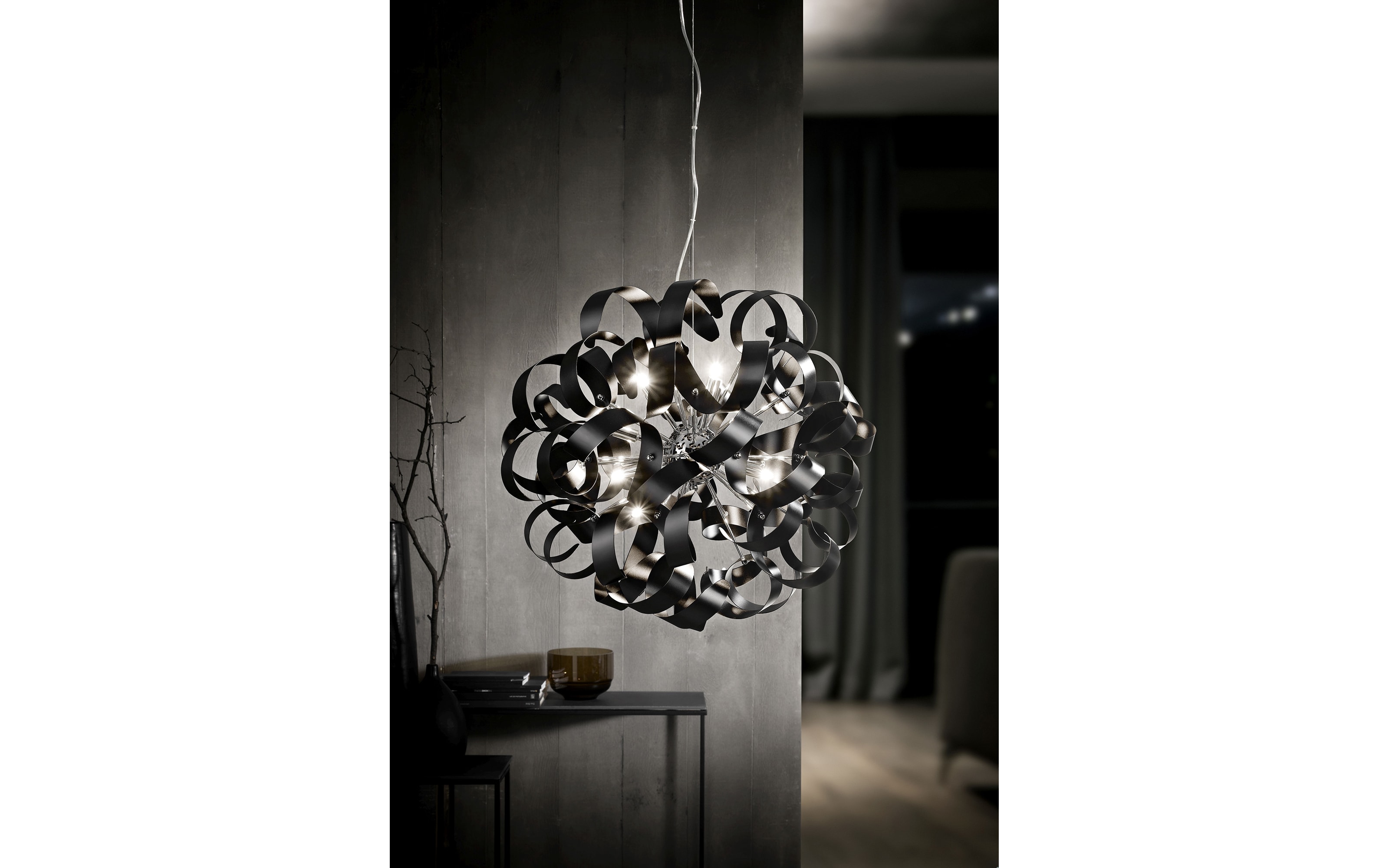 Pendelleuchte Chica, schwarz/chrom, 60 cm