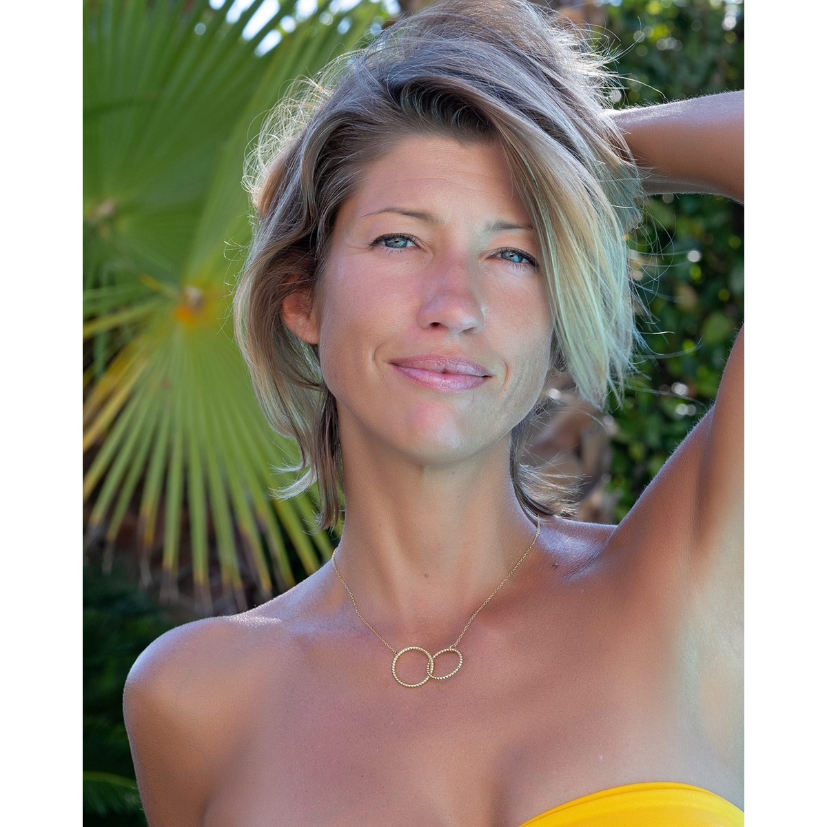 Collier acier jaune 40+5cm